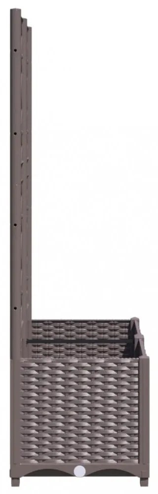 barna polipropilén rácsos kerti ültetőláda 80 x 40 x 136 cm