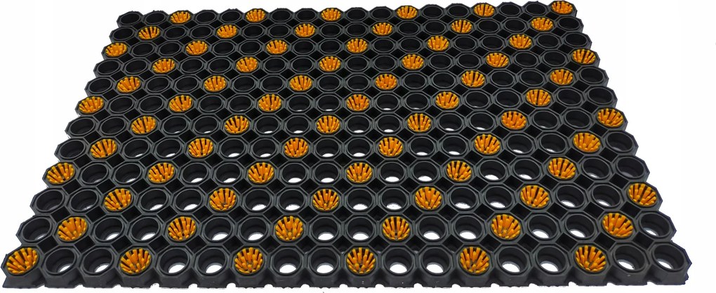 Áttört lábtörlő Strong fogkefe sárga 75x50