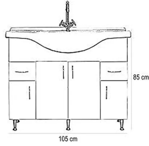 Bianca Plus 105 alsó szekrény mosdóval