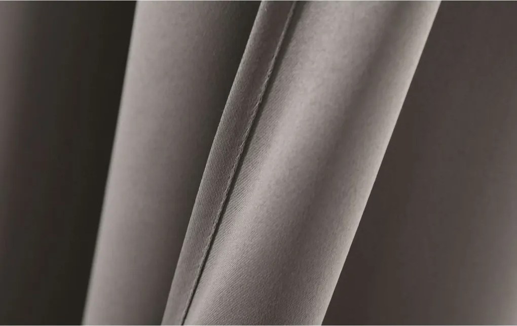 Függöny OXFORD 140x270 cm, szürkésbarna Felfüggesztés: Hullámos sínszalag