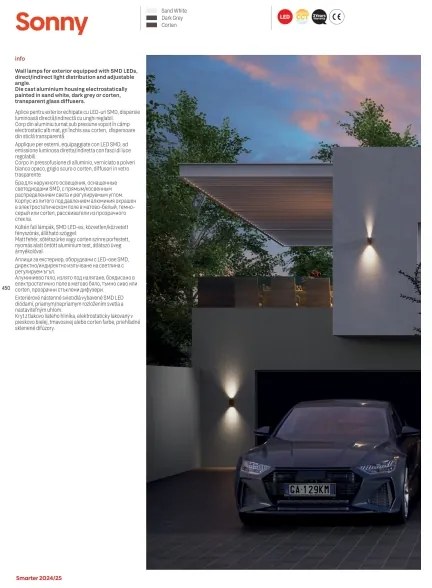 Redo 90636 - LED Kültéri lámpa SONNY 2xLED/5W/230V 2200/4000K IP54 antracit