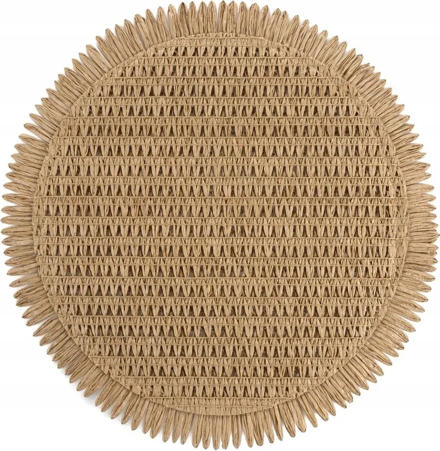 Kerek asztal alátét átm. 38 cm natúr, rojtokkal