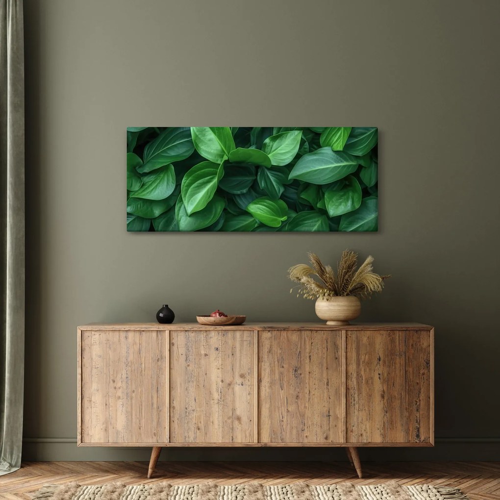 Kép - Zöld levelek (120x50 cm)