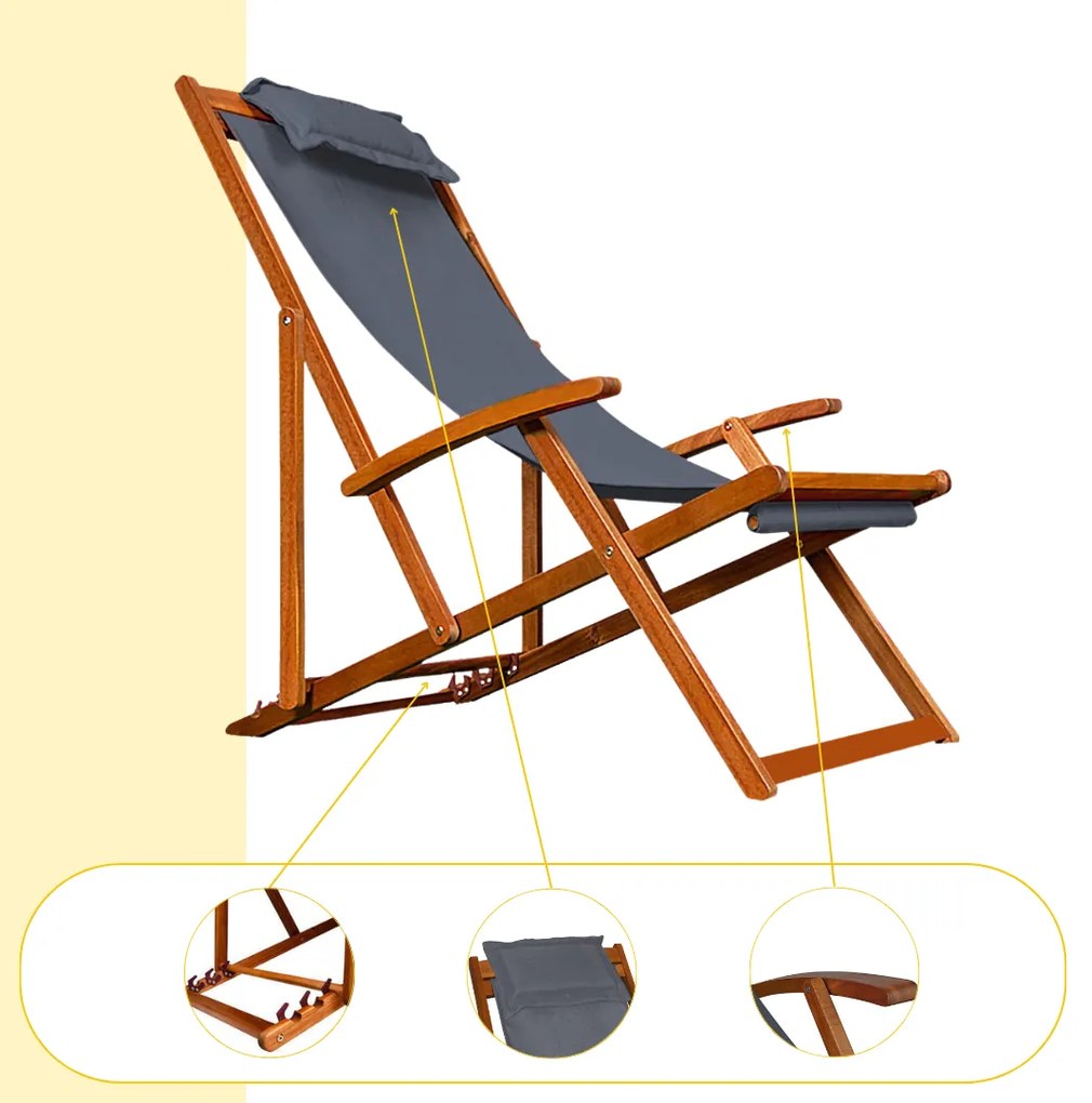 SIENA kerti nyugágy, 65x87x102cm, antracit Jurhan