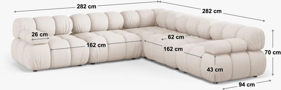 Bellis szimmetrikus kanapé, 5 személyes