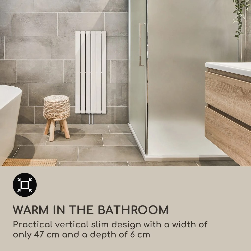 Blumfeldt Ontario, radiátor, 120 x 45, 485 W, falra szerelhető