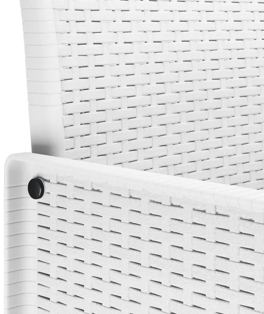11 részes kerti étkező szett párnákkal Fehér Polirattan, kerti asztal Fehér 150x100x73 cm Polirattan, kerti szék párnákkal 2 db Fehér Polirattan, kerti szék párnákkal 4 db Fehér Polirattan