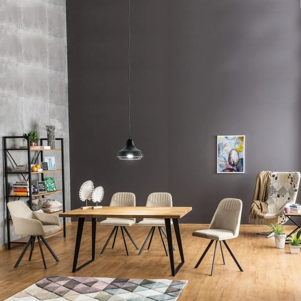 Falcon étkezőasztal tölgy/fekete 150cm