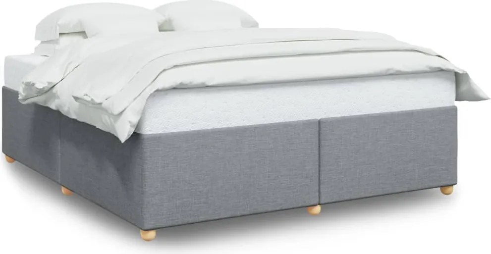 vidaXL világosszürke szövet ágykeret matrac nélkül 200 x 200 cm