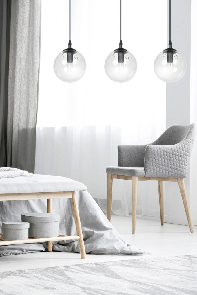 Emibig modern függeszték cosmo fekete átlátszó emi711/3