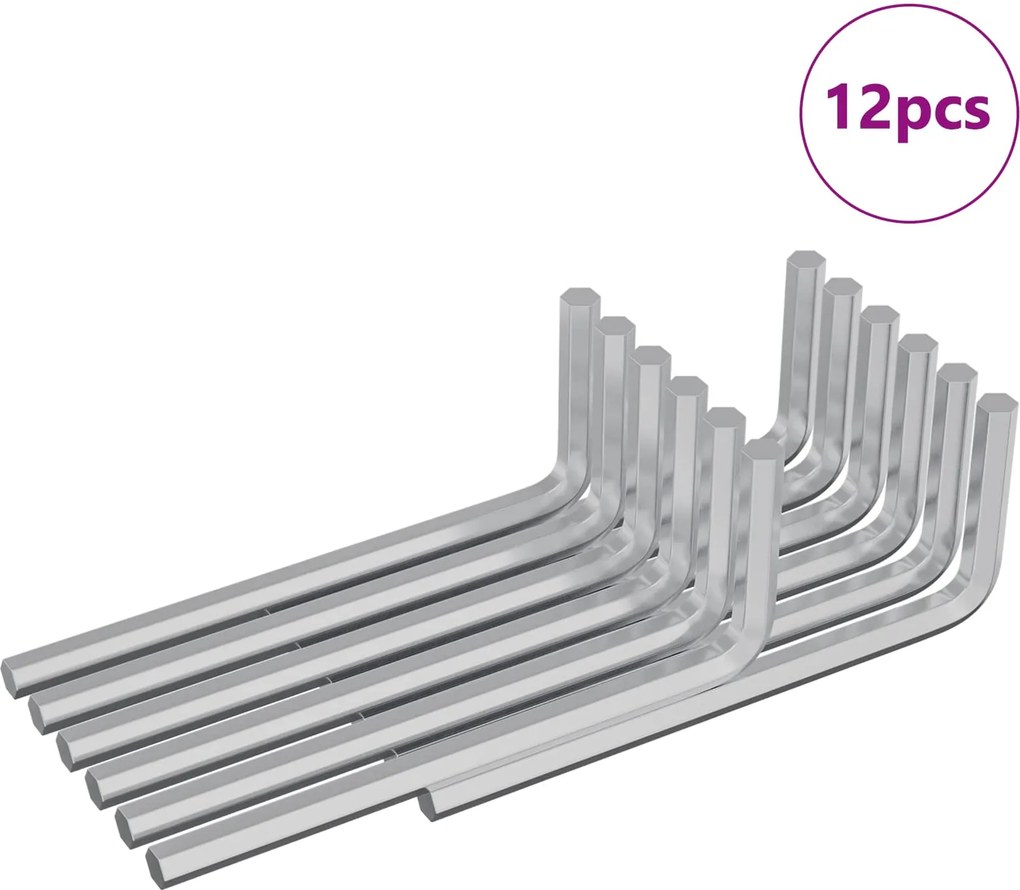 vidaXL Hatos Kulcs 12 pcs Ezüst 32 x 86 mm Acél
