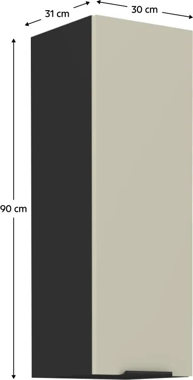 Felső szekrény, kasmír/fekete, ARAKA 30 G-90 1F