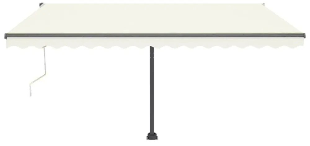 krémszínű automata szélérzékelős és LED-es napellenző 400x300cm