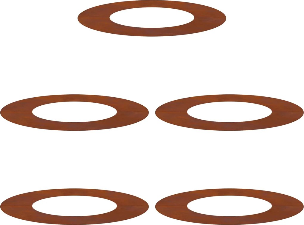 vidaXL Alkalmas lapos fa gyűrűkhez 5 pcs Barna Ø40 / 70 cm
