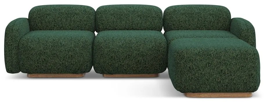 Sötétzöld moduláris sarokkanapé (variálható sarok) Ailani – Makamii
