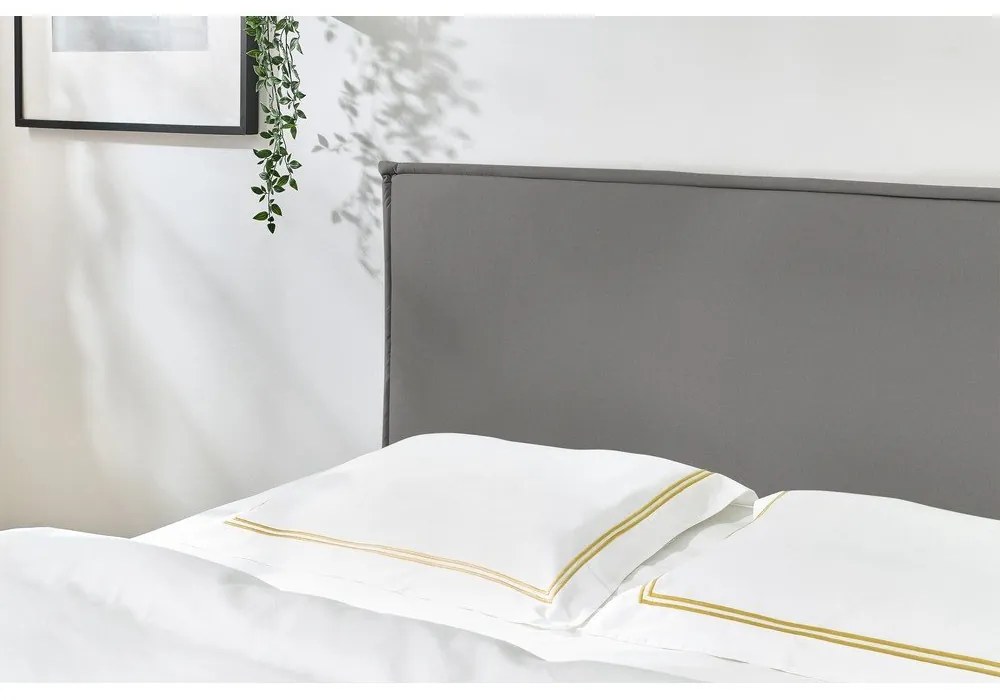 Antracitszürke kárpitozott franciaágy ágyráccsal 180x200 cm Sary – Bobochic Paris