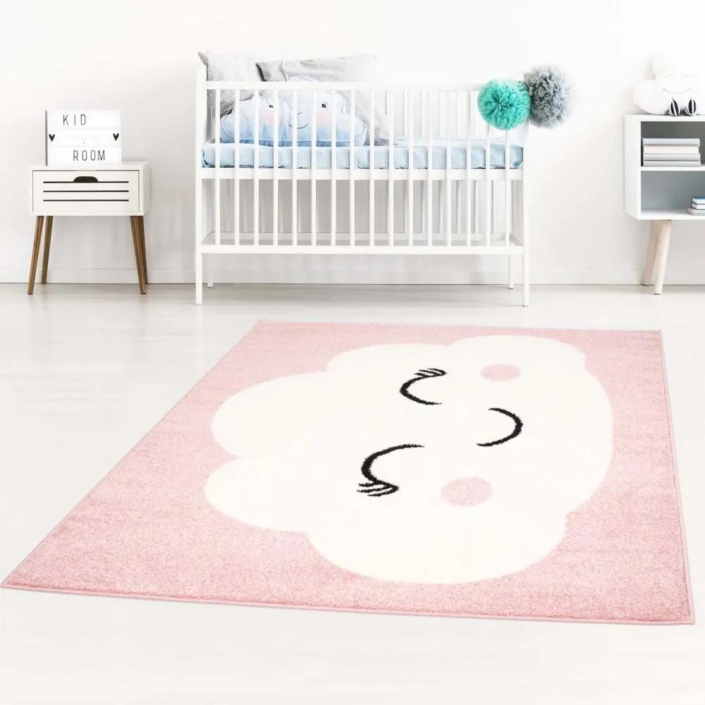 Alvó Felhő imádnivaló rózsaszín szőnyeg lányoknak Szélesség: 140 cm | Hossz: 200 cm