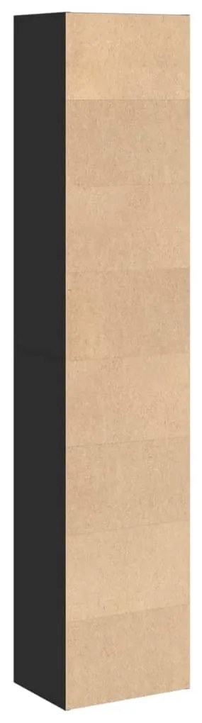 fekete szerelt fa könyvespolc 40 x 30 x 189 cm
