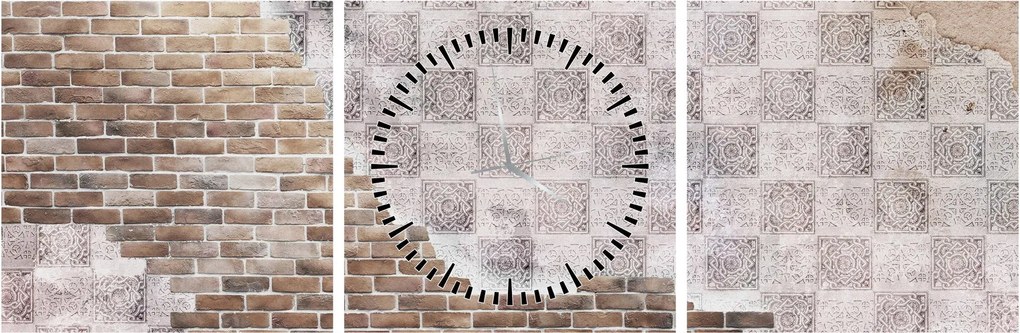Kép - Téglafal (órával) (90x30 cm)