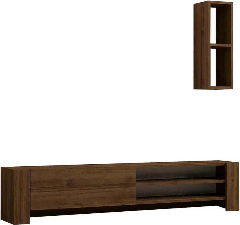 TV-asztal polccal Naz Walnut
