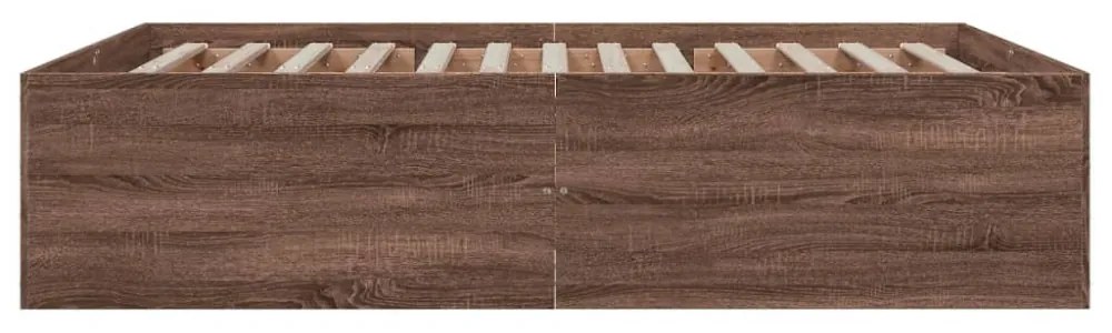 vidaXL barna tölgyszínű szerelt fa ágykeret 150 x 200 cm