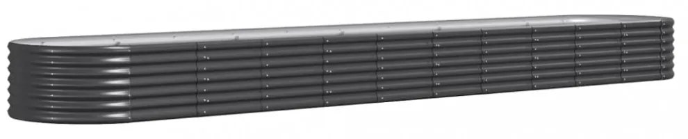 antracitszürke horganyzott acél kerti magaságyás 440x80x36 cm