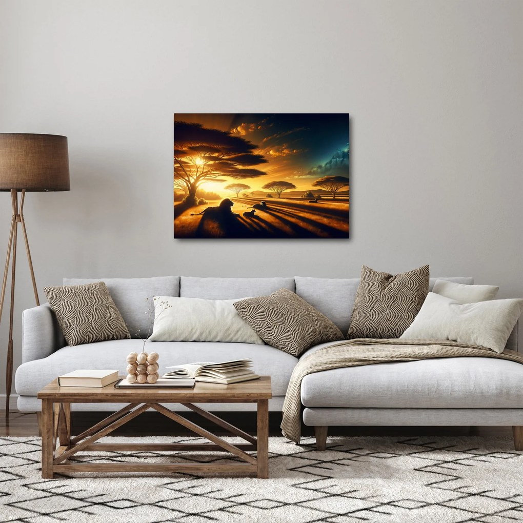 Kép - Pihenő oroszlánok (70x50 cm)