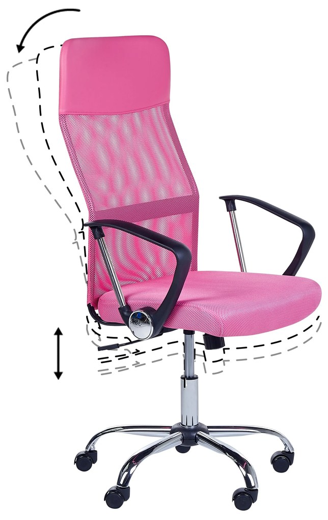 Rózsaszín irodai forgószék DESIGN Beliani