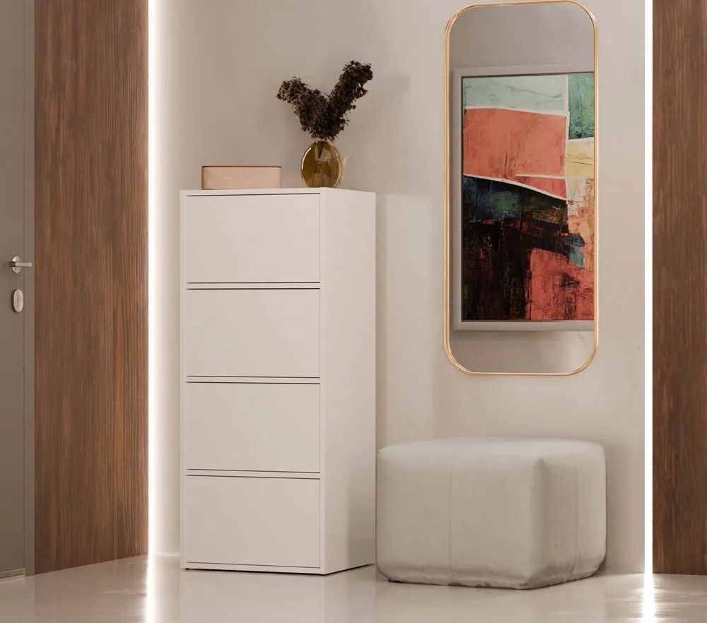 ALMA (4 polcos) komód, 50x119x40 cm, fehér