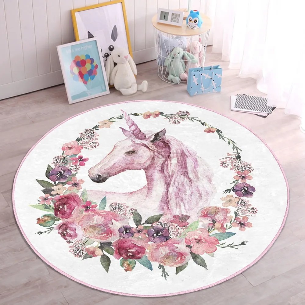 Rózsaszín gyerek szőnyeg ø 100 cm Comfort – Mila Home