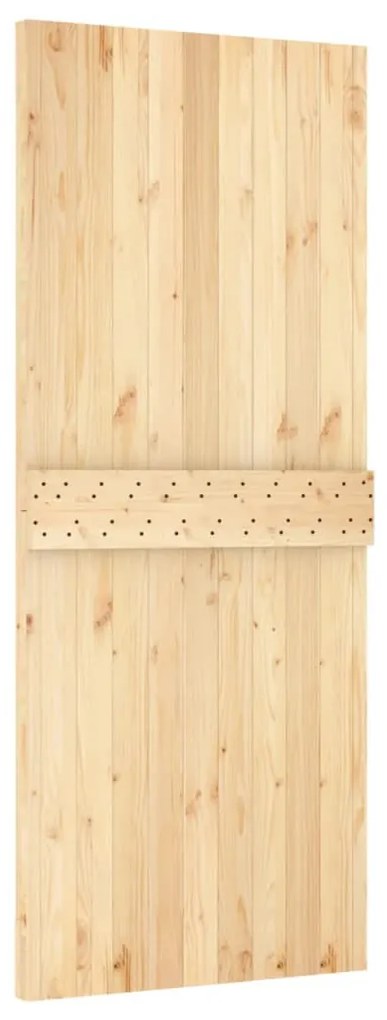 tömör fenyőfa tolóajtó fémszerelékszettel 85x210 cm