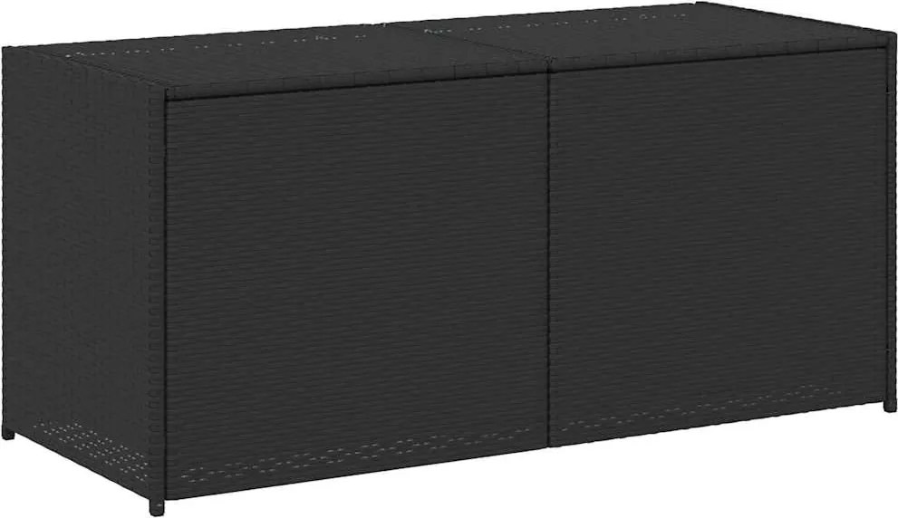 vidaXL fekete polyrattan kerti tárolóláda 283 L