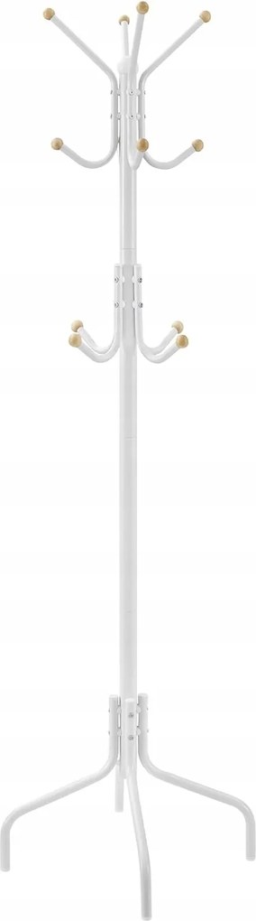 Ruhaakasztó 180 CM Fehér Fém 12 Akasztós Gardróbszekrény 4 Láb