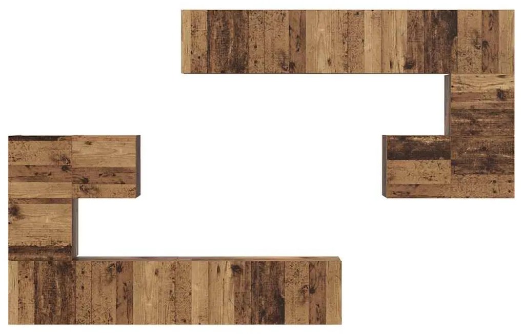 TV szekrény garnitúra 8 pcs Régi fa Közepes 30,5 x 30 x 30 cm