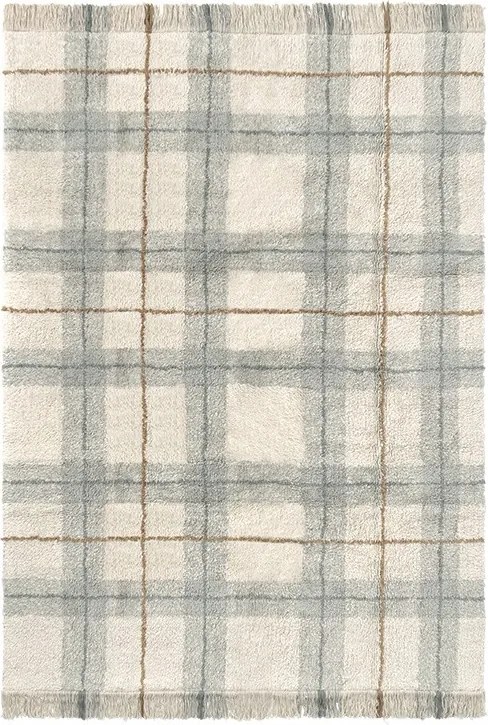 Lorena Canals Tartan Blue Sage szőnyeg 140x190 cm kézzel szőtt pamut