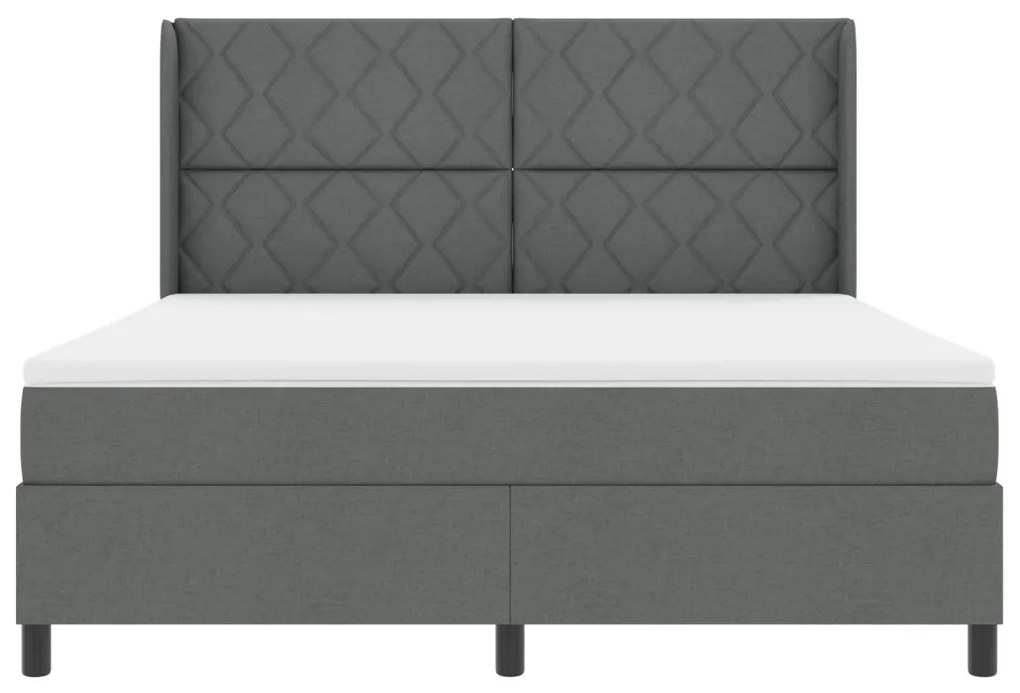 Boxspring Ágy Mattal &amp; LED Sötétszürke 180x200 cm Szövet
