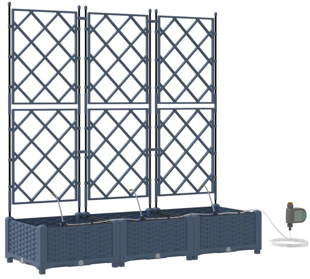 Kerti ültetők Szürke 120 x 40 x 126 cm Acél