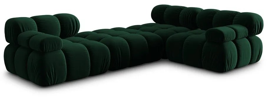 Zöld bársony sarokkanapé Bellis – Micadoni Home