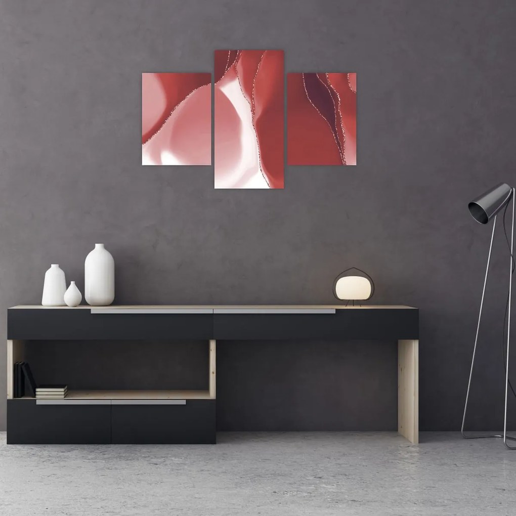 Kép - Piros absztrakt virág N⁰3 (90x60 cm)
