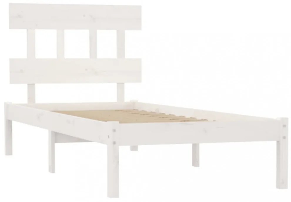 fehér tömör fa ágykeret 100x200 cm