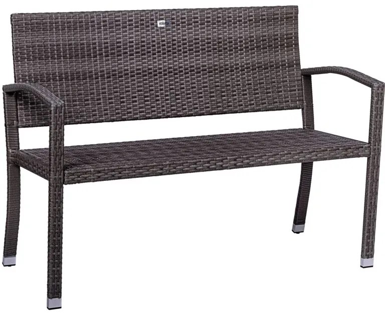 STILISTA Kerti polyrattan pad 122 x 52 cm szürke