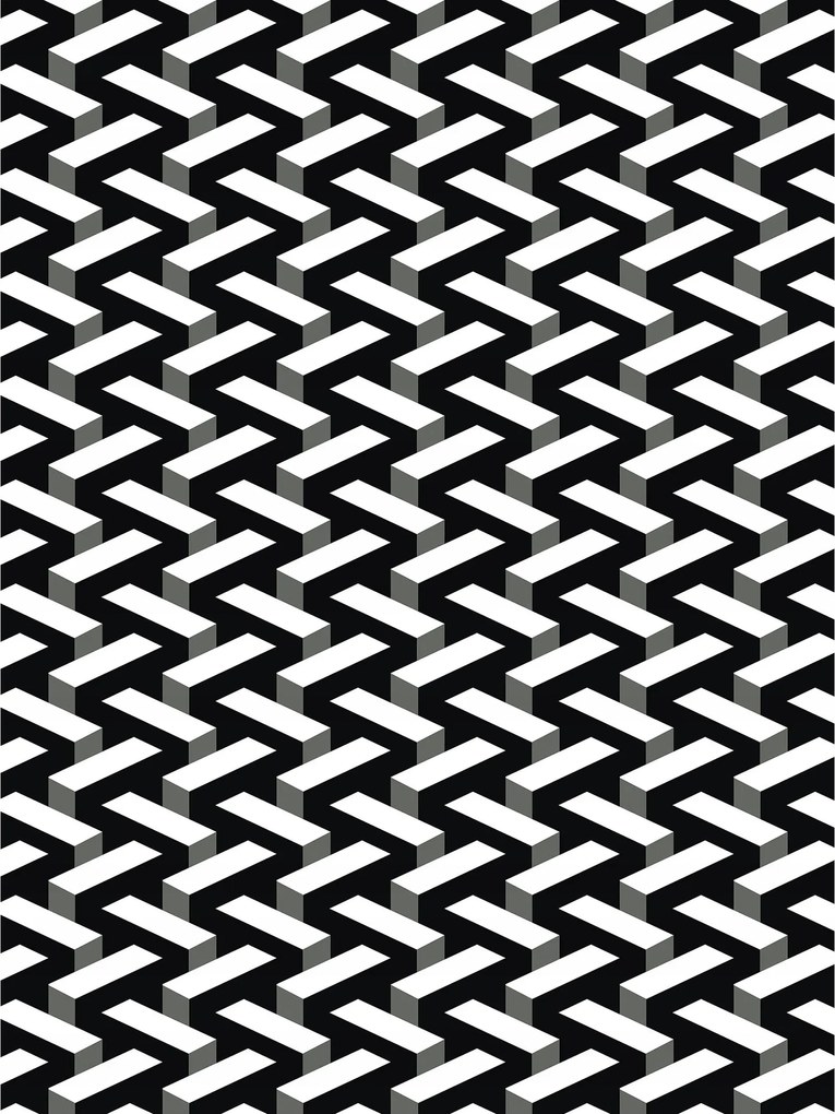 Fotótapéta Sakk cikk-cakk Fekete-fehér blokkok illúzió 184x254 +ragasztó