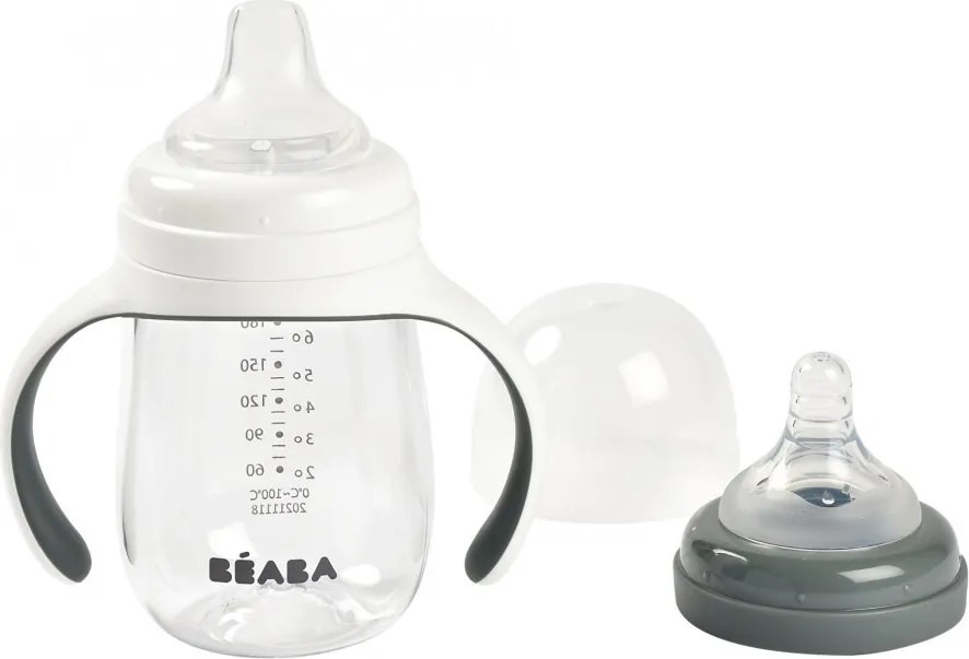 Béaba 2 az 1-ben Tanuló cumisüveg 210 ml - Sötétszürke