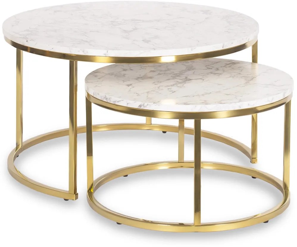 Dohányzóasztal szett Márvány színben. OLIS MAX