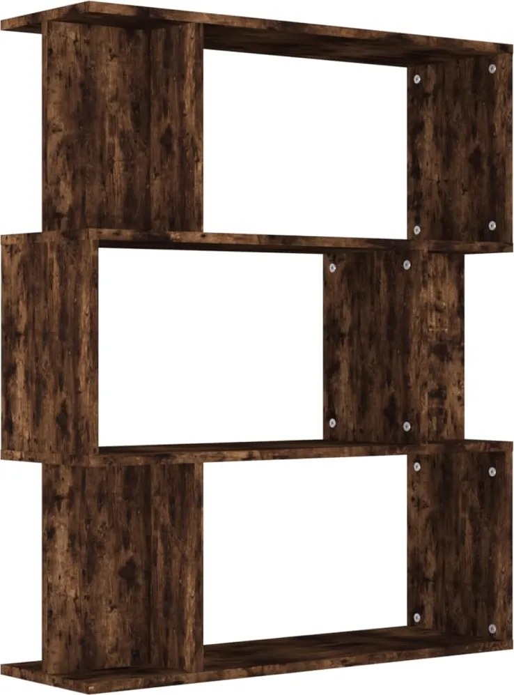 vidaXL füstös tölgy színű fa könyvszekrény/térelválasztó 80x24x96 cm
