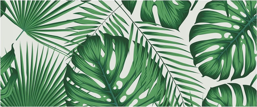 Divatos Flizelin Tapéta Fali Furnér Trópusi levelek 250x104 Ragasztó