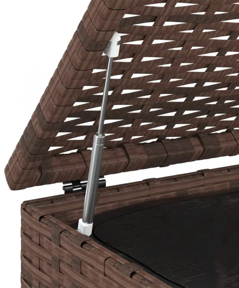 barna polyrattan kerti párnatartó doboz 100 x 97,5 x 104 cm