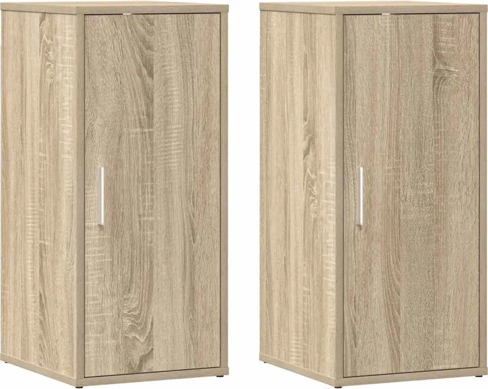vidaXL 2 db sonoma-tölgyszínű forgácslap cipősszekrény 32 x 35 x 70 cm