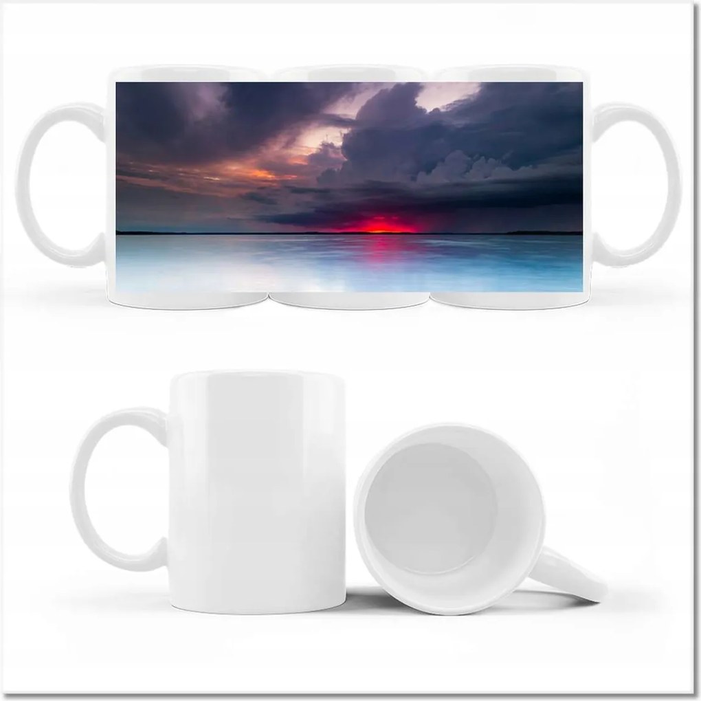 Bögre fényképpel Sziklák Tenger Naplemente