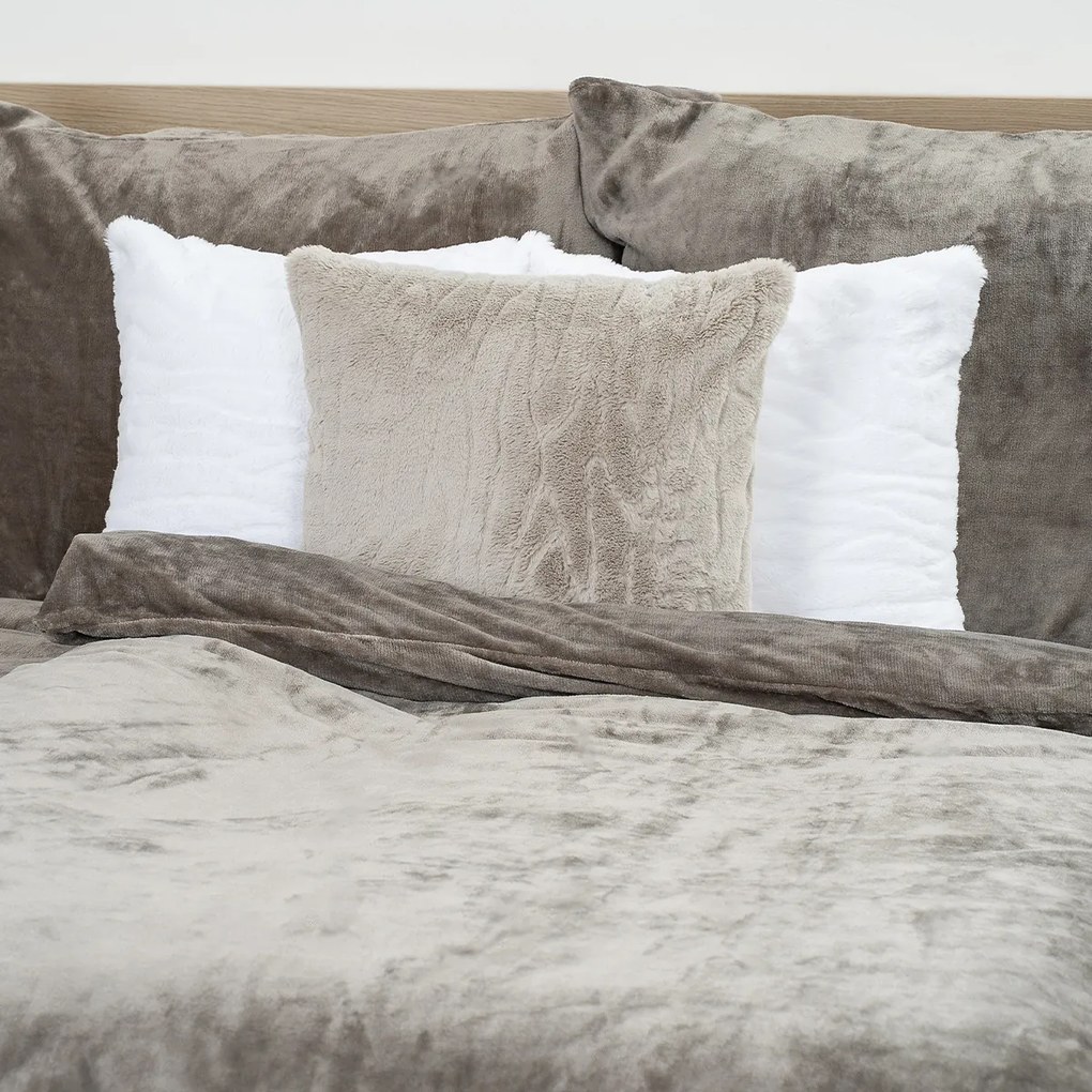 4Home mikroflanel ágyneműhuzat szürke, 140 x 220 cm, 70 x 90 cm